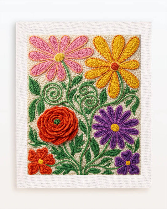 Colorful Retro Floral Mix