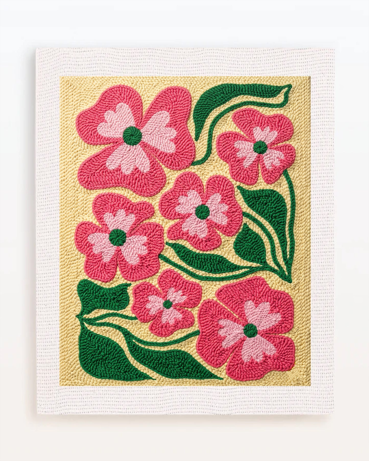 Pink Flowers on Light Yellow