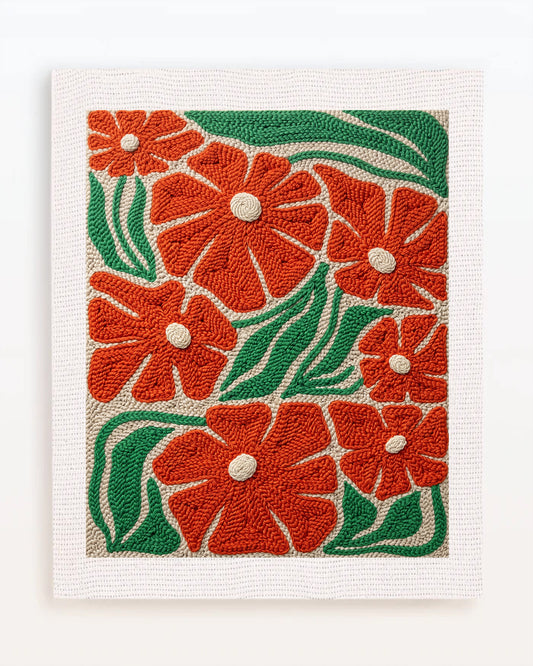 Retro Orange Flowers
