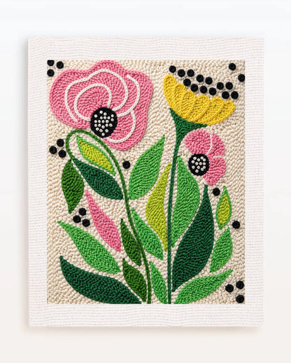 Pink and Yellow Flowers with Black Accents
