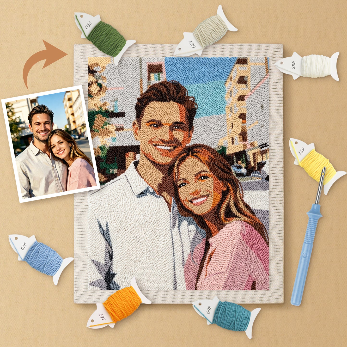 Personalized DIY Punch Needle Kit from Photo